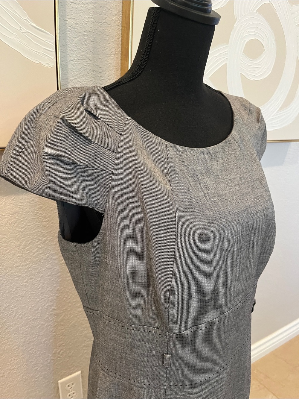 Antonio Melani Gray Sheath Dress - Elegant Office Dress - Picture 3 of 7
